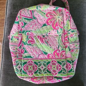 Vera Bradley Discontinued Pinwheel Pink & Green Backpack EUC